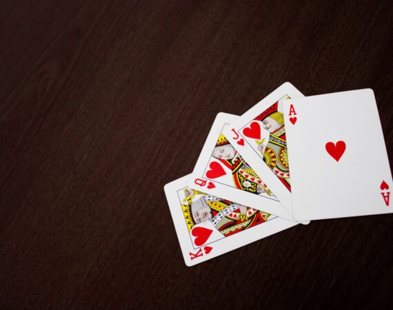 Ace, King, Jack, and King of Hearts Playing Cards