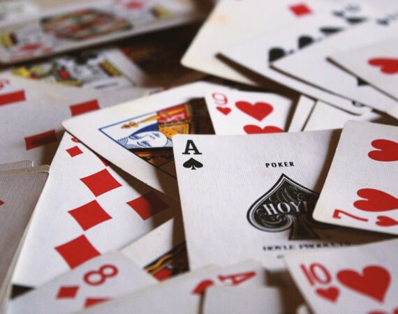 scattered playing cards