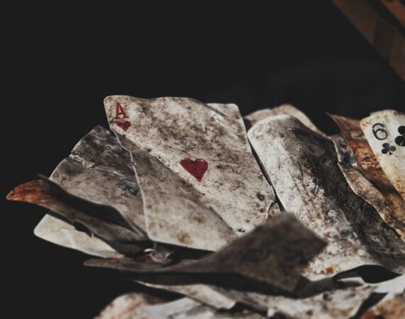 game cards on black surface